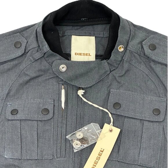 NWT - Diesel 100% Drizzle Proof JIFTIMON Multi-Pocket Bomber Jacket - Gray - XL - Picture 3 of 14